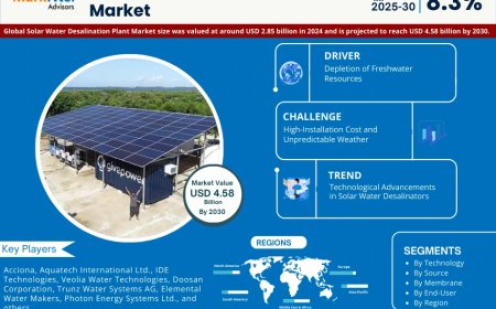 Global Solar Water Desalination Plant Market to Soar at 8.3% CAGR Through 2030 | Trends, Drivers, and Forecast Analysis