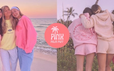 Pink Palm Puff Hoods for Trendsetters