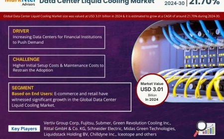 Data Center Liquid Cooling Market Set for Explosive Growth with 21.70% CAGR by 2030