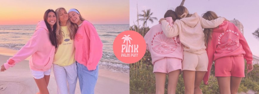Pink Palm Puff Hoods for Trendsetters